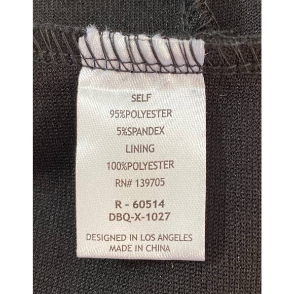 Emerald Sundae Sz O Black Bodycon Dress Built In Bra Ruched Back Exposed Zipper - Picture 11 of 12